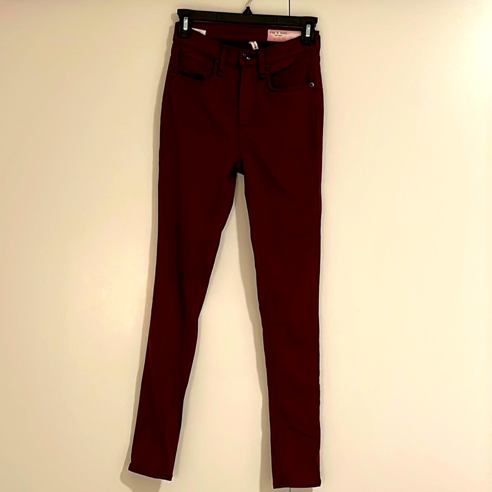 Rag & Bone High Rise Ankle Skinny Pant - Wine